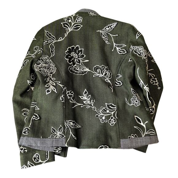 Coldwater Creek Women's Jacket Blazer Button Up Green Floral Print XSP - Picture 2 of 4